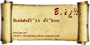 Budaházi Ákos névjegykártya